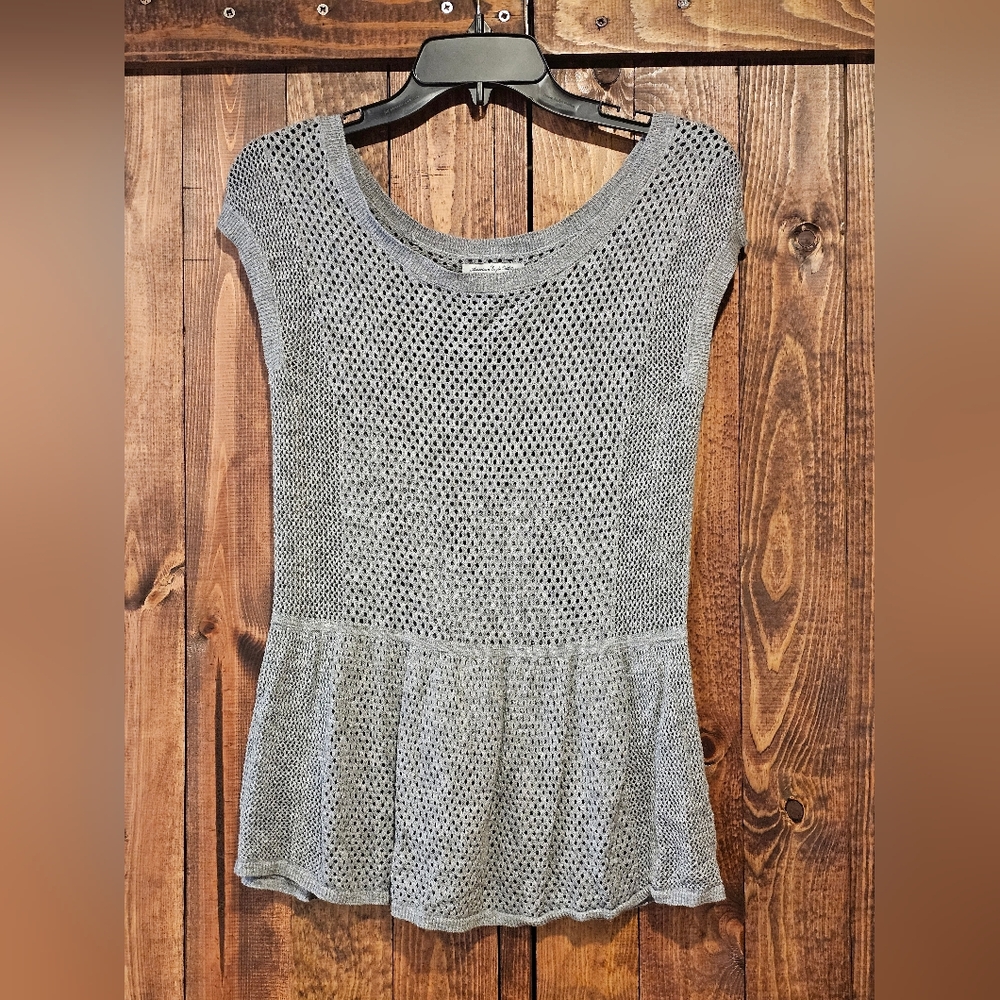 American Eagle Outfitters Gray Knit Top